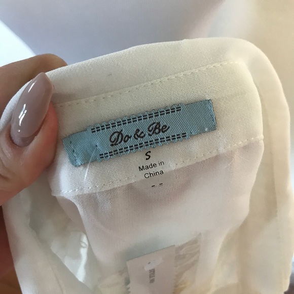 New w/Tags DO & BE SHEER WHITE BLOUSE - Picture 6 of 7